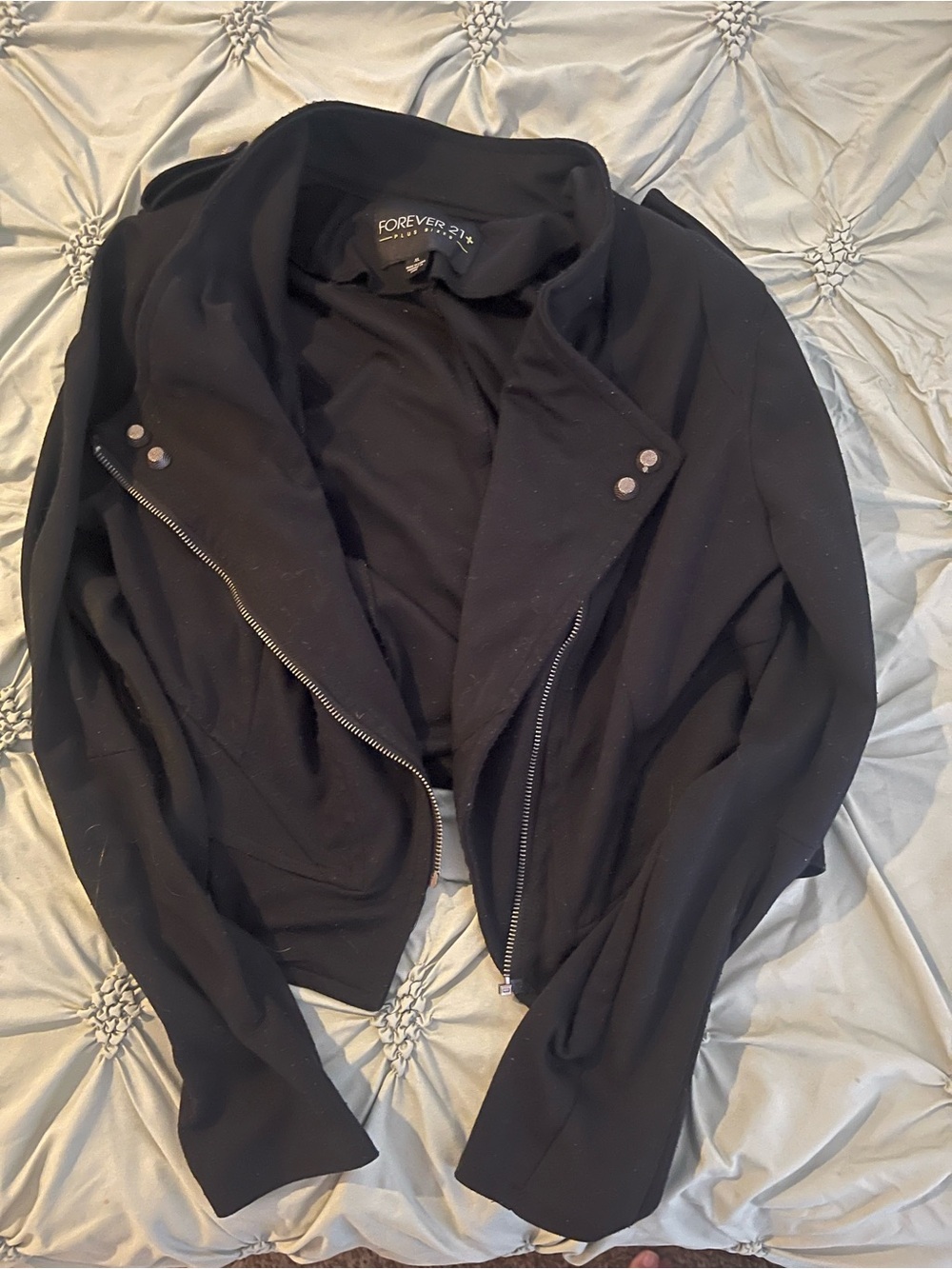Forever 21 Black Lightweight Moto Shirt Jacket